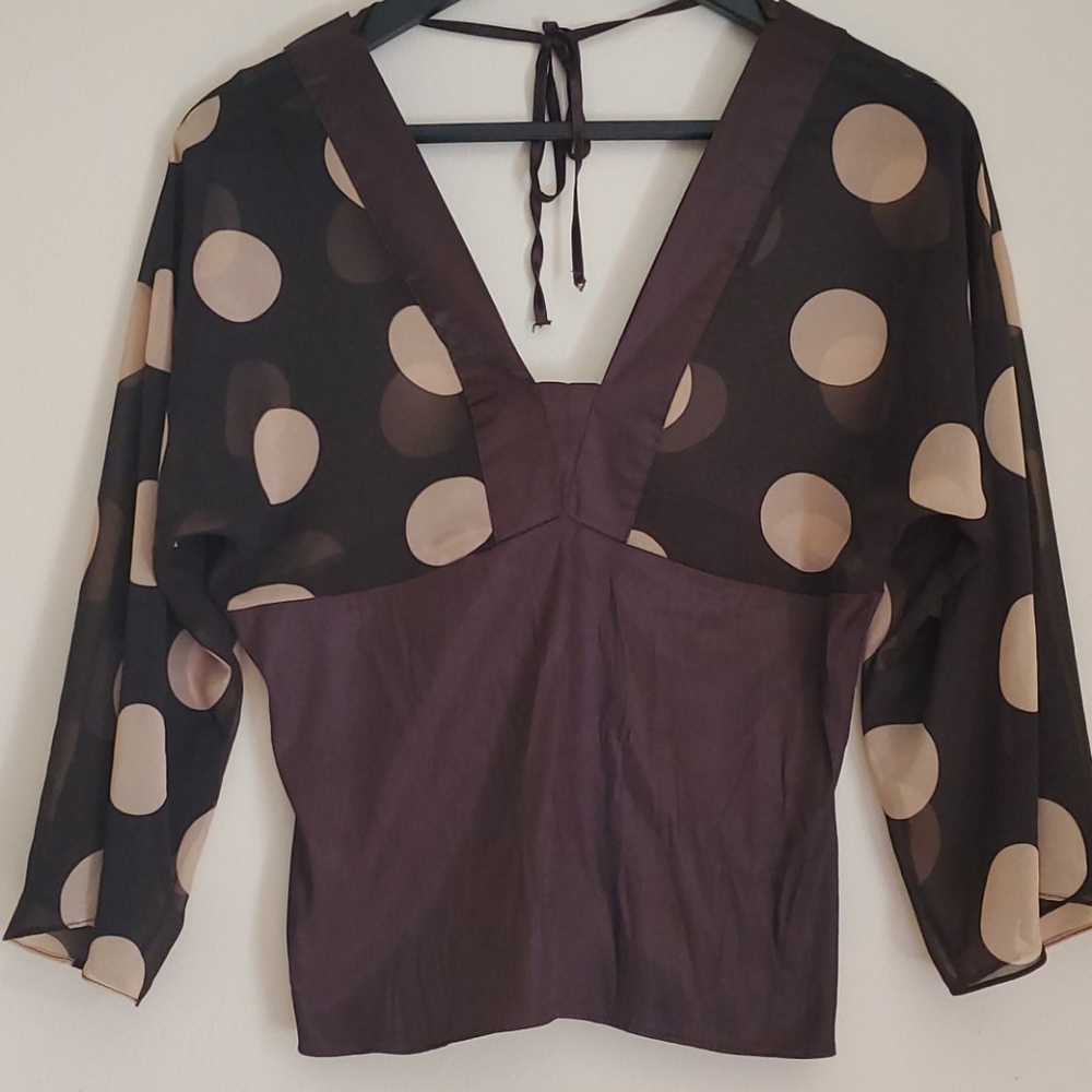 Backless Long Sleeve Blouse
